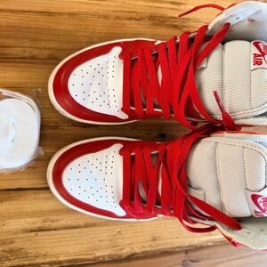 Air Jordan 1 Retro White & Red High-Top Sneakers